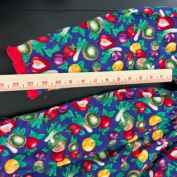 Vintage! Moty Fruit-Print Long Sleeve Dress with Red Trim size 6x - Picture 6 of 8